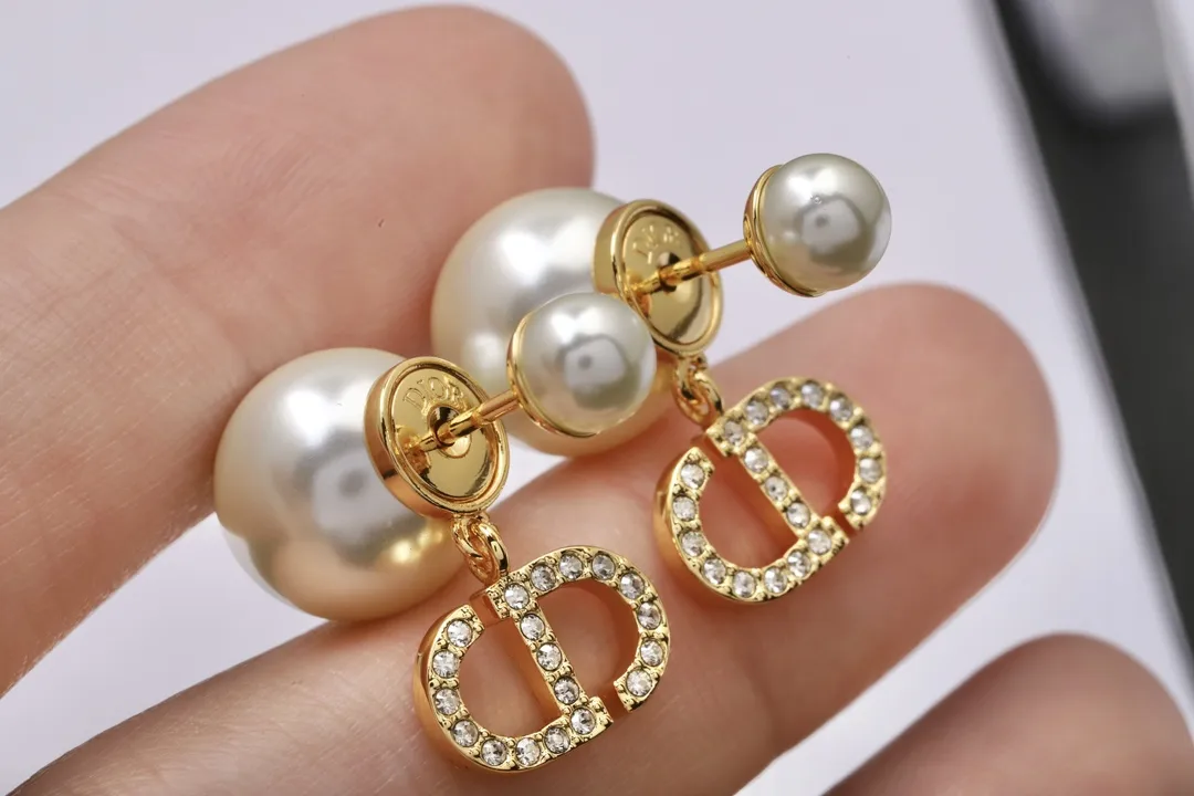 Tribales CD Logo Crystal Drop Earrings D14017283 — view 5