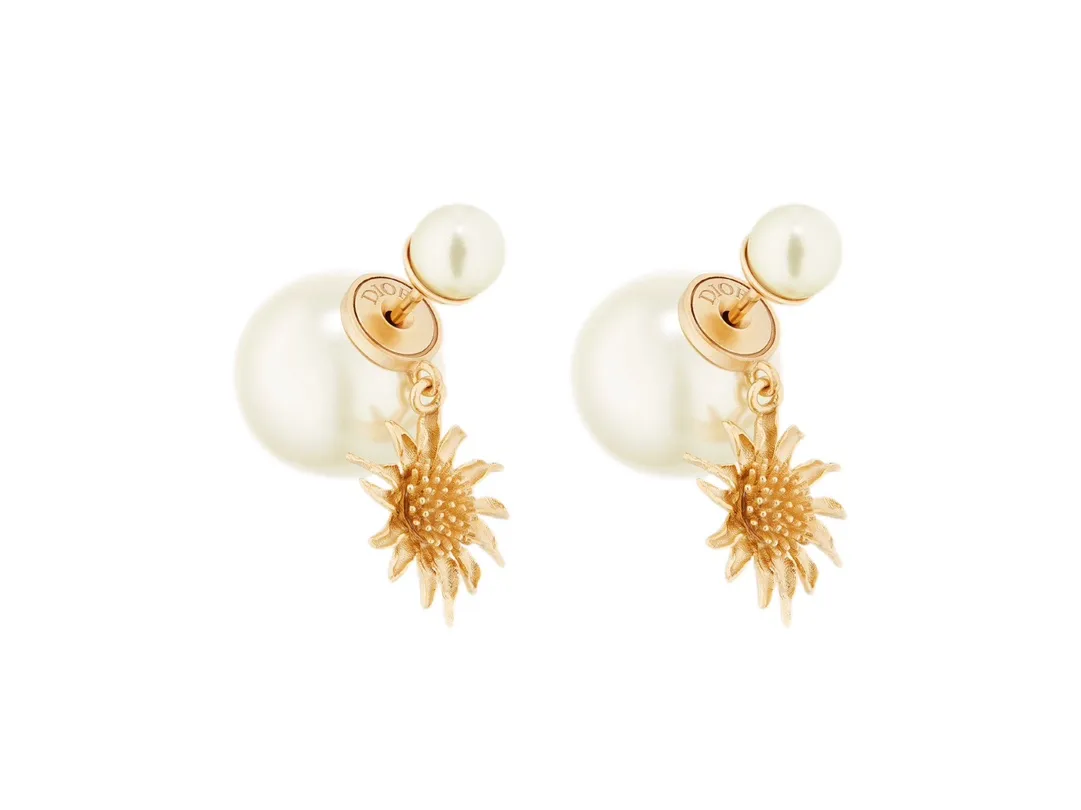 Dior Tribales Sunflower Resin Pearl Earrings D12517288