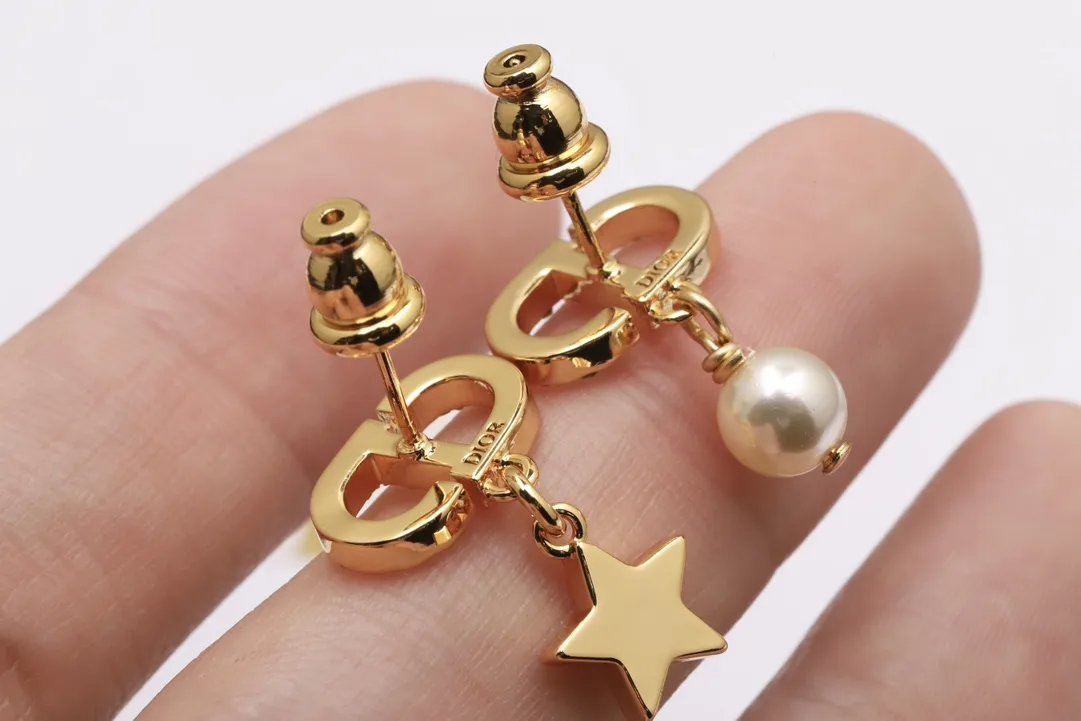 Petit CD Star and Resin Pearl Earrings D11017289 — view 5