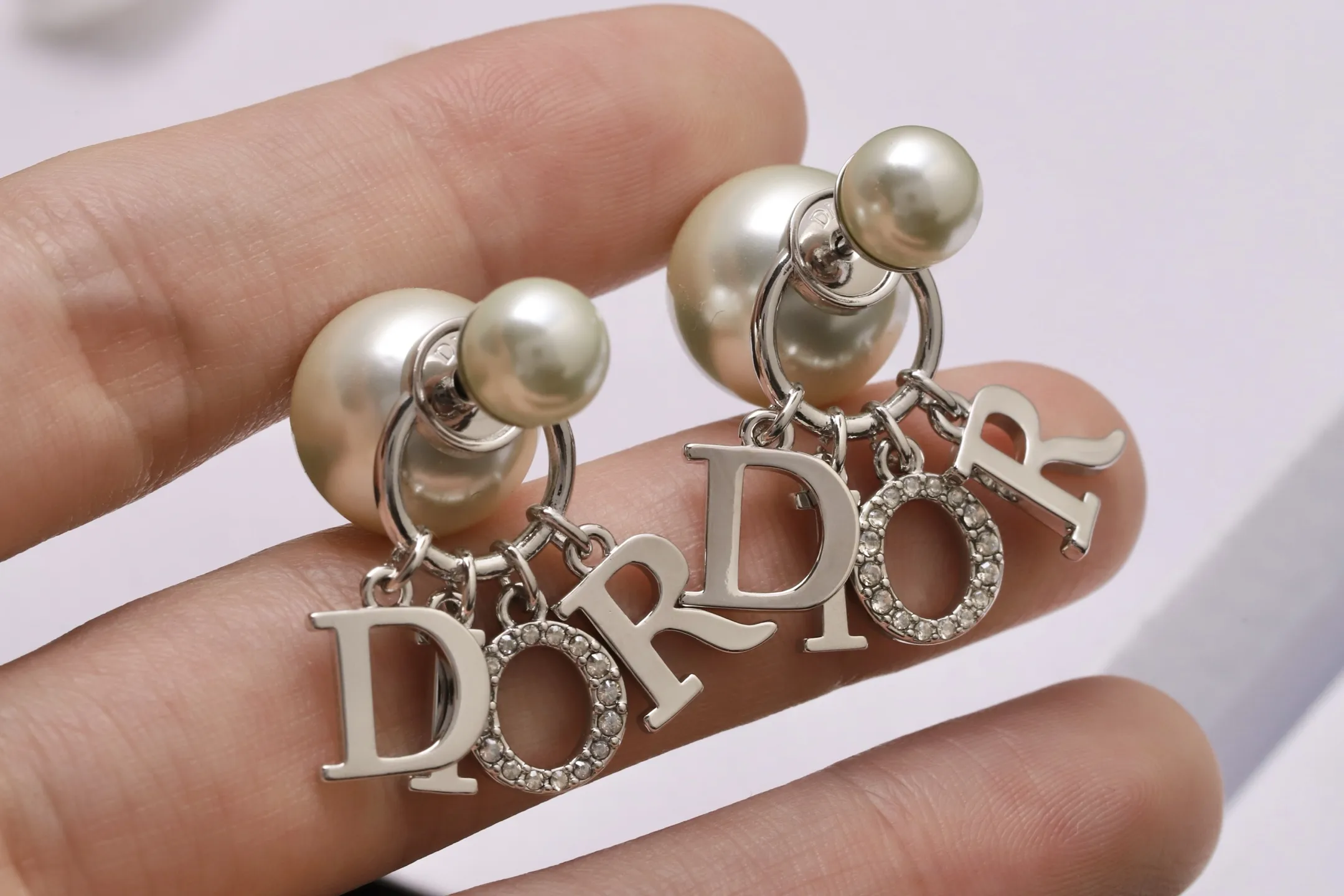 Dior Tribales Logo Charm Earrings (Gold-Plated Brass) D15016671 — view 6