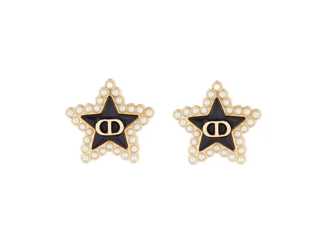 Star Resin and Pearl Stud Earrings D12517291