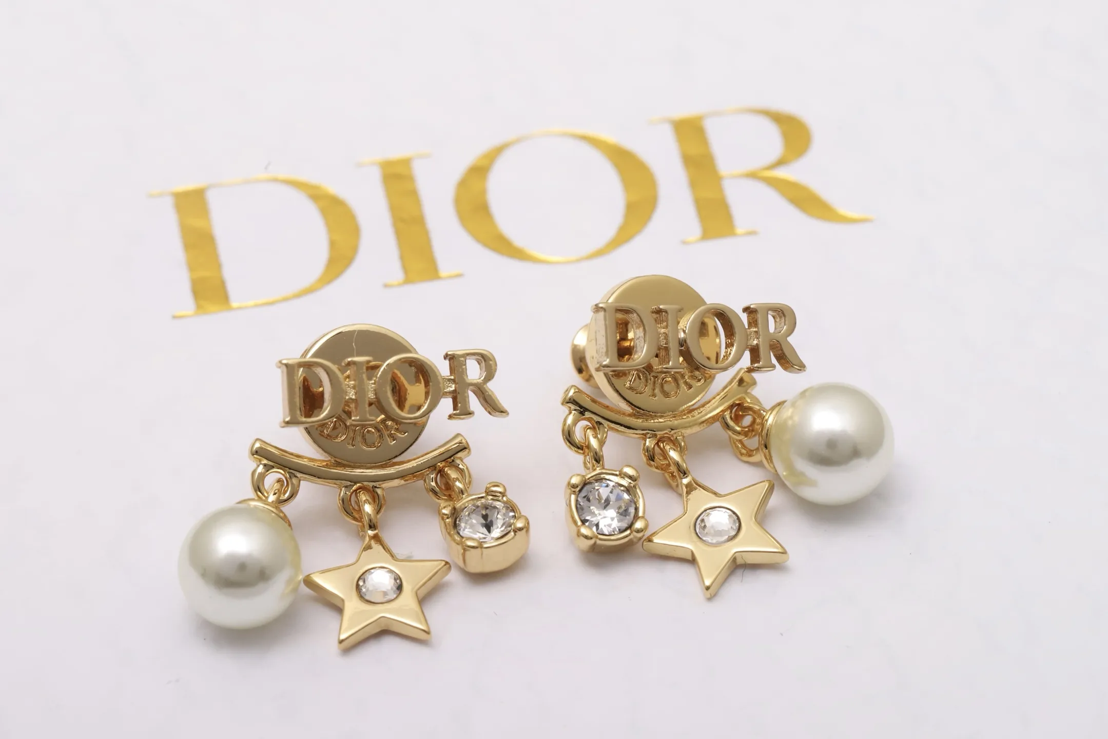 Dior Star and Pearl Drop Earrings D13517677 — view 2