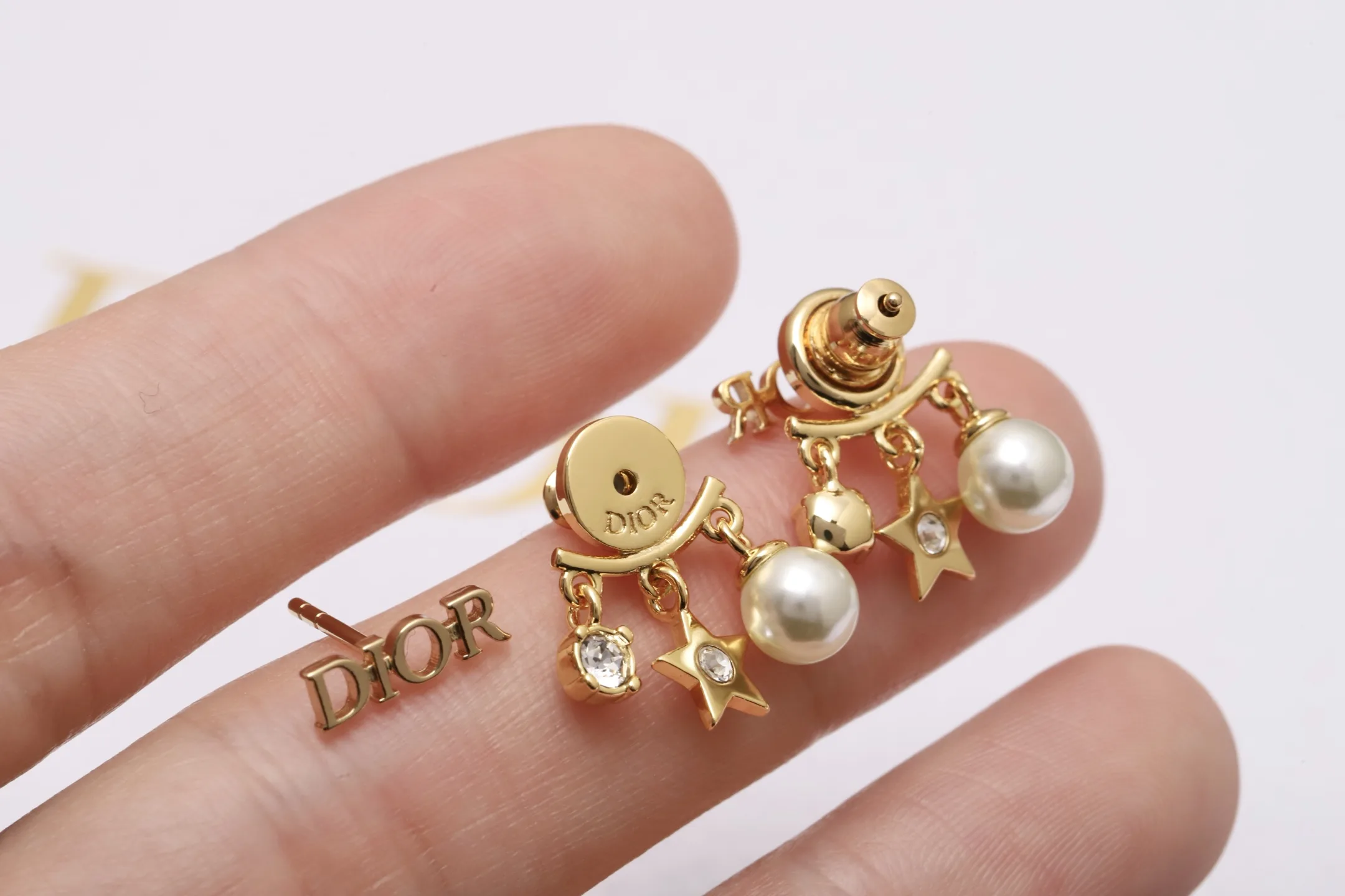 Dior Star and Pearl Drop Earrings D13517677 — view 6