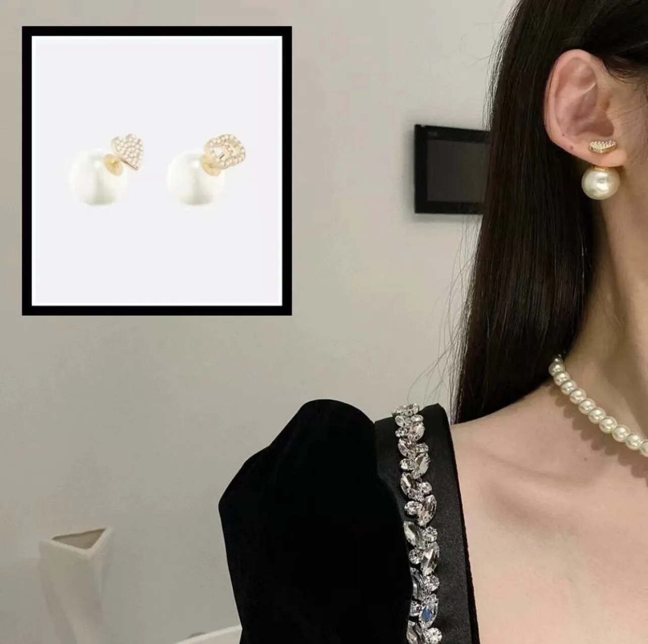 Dior Tribales Heart and CD Logo Earrings D12017595 — view 8
