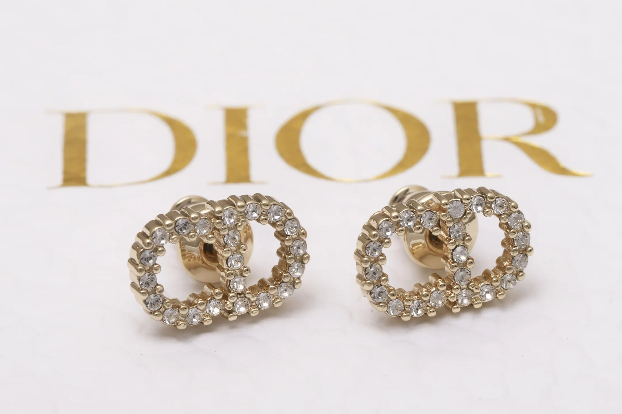 Petit CD Crystal-Pavé Stud Earrings D11517495 — view 4