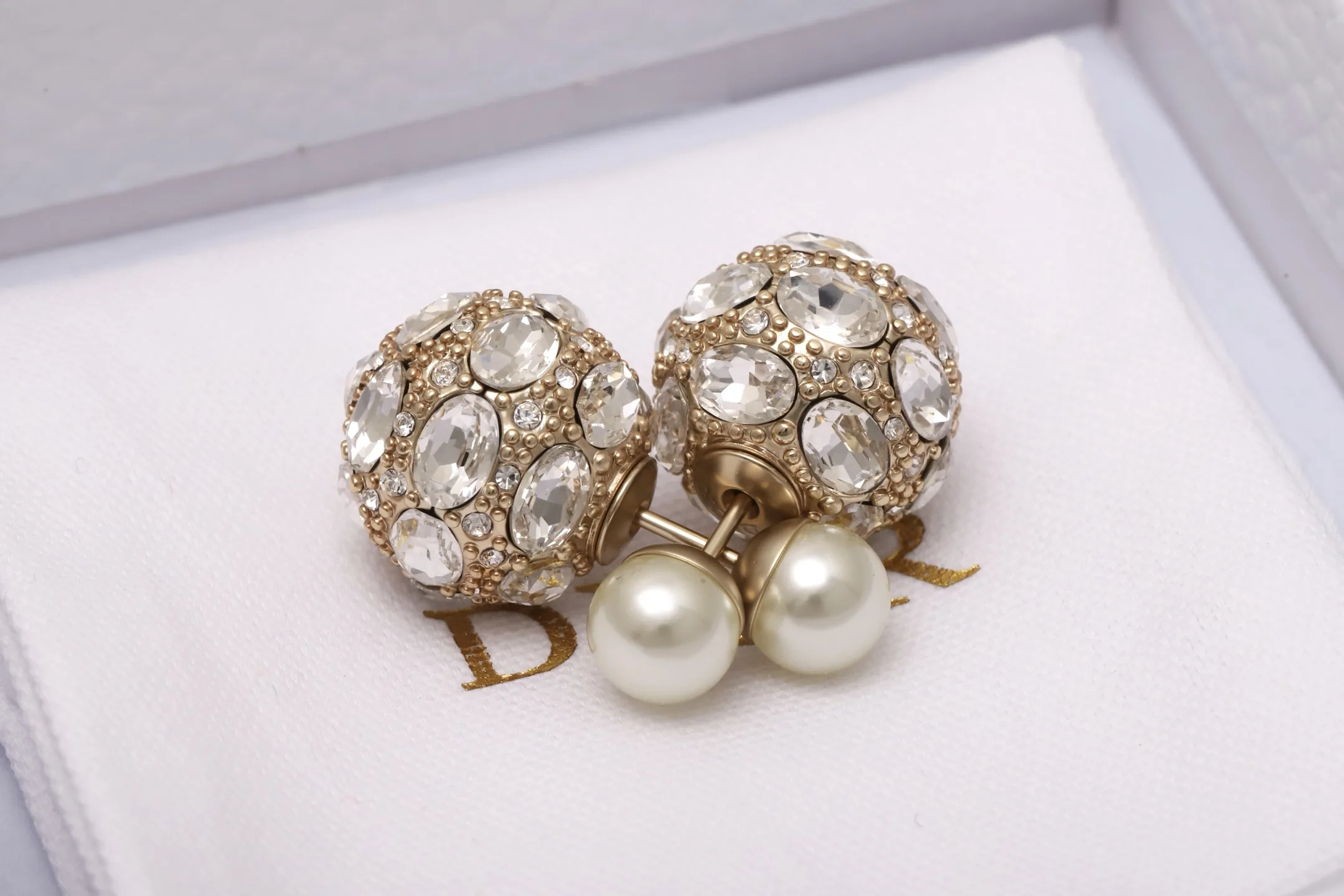 Dior Tribales Crystal and Resin Pearl Earrings D12517491 — view 3