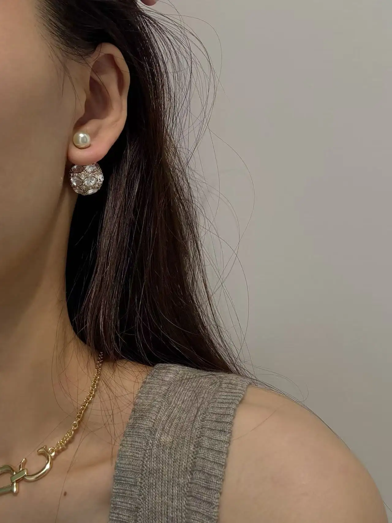 Dior Tribales Crystal and Resin Pearl Earrings D12517491 — view 8