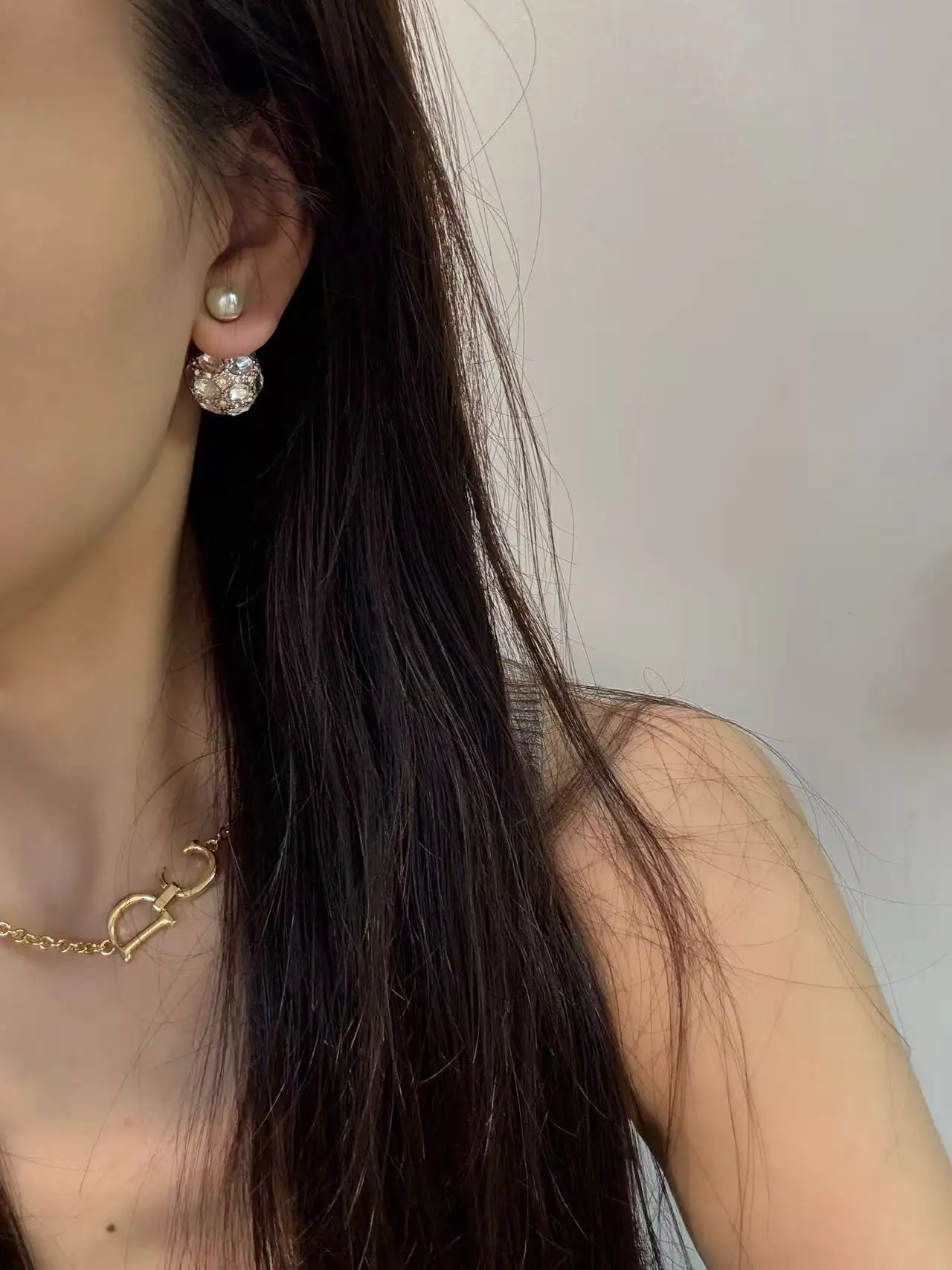 Dior Tribales Crystal and Resin Pearl Earrings D12517491 — view 9