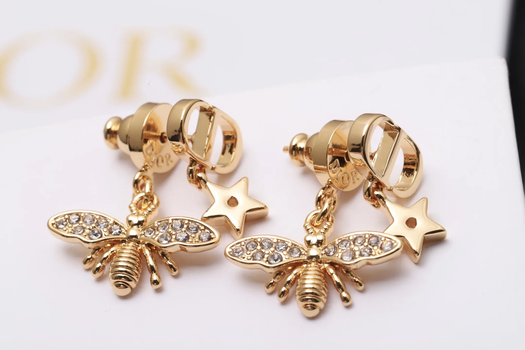 Petit CD Bee and Star Drop Earrings D12017660 — view 4