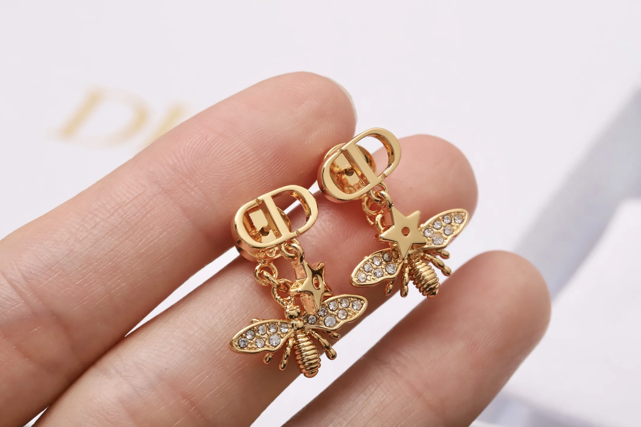 Petit CD Bee and Star Drop Earrings D12017660 — view 6