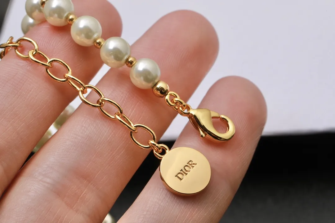 CD Navy Graduated Pearl Choker Necklace D18016768 — view 6