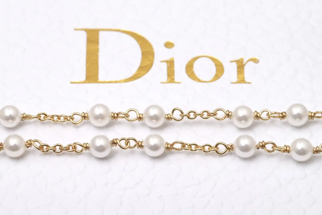 CD Logo Resin Pearl Necklace D13516764 — view 6