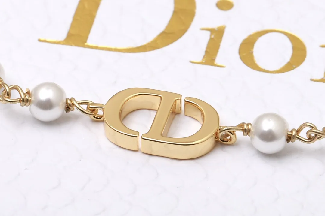 CD Logo Resin Pearl Necklace D13516764 — view 7