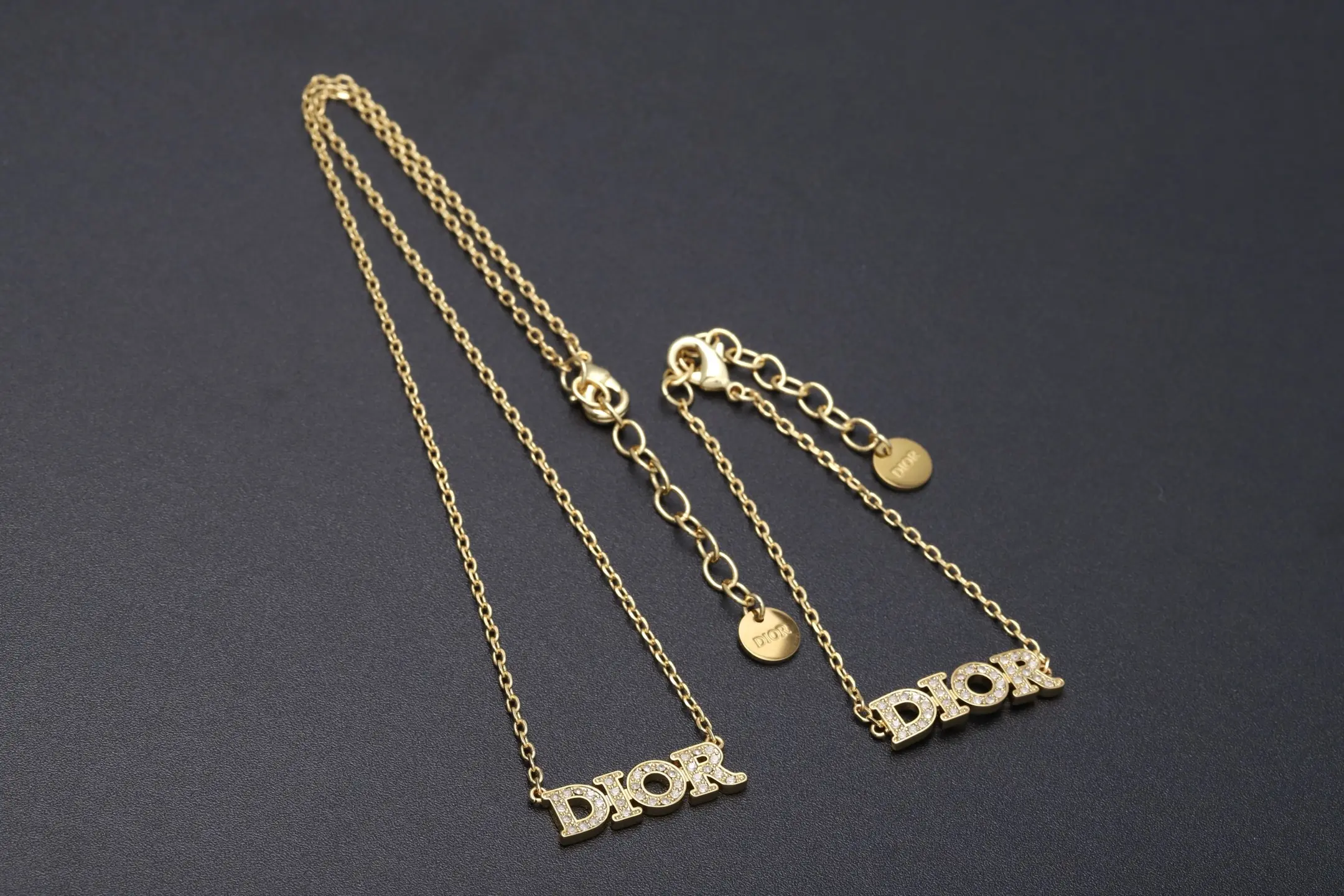 Dior Logo Crystal-Embellished Pendant Necklace D14017214 — view 7