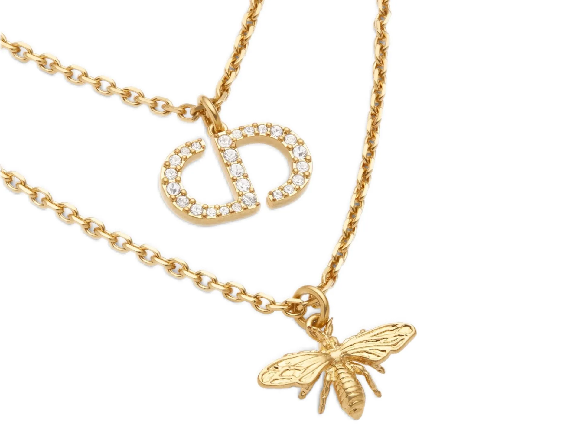 CD Bee Crystal Pendant Necklace (Gold-Plated Brass) D14517629