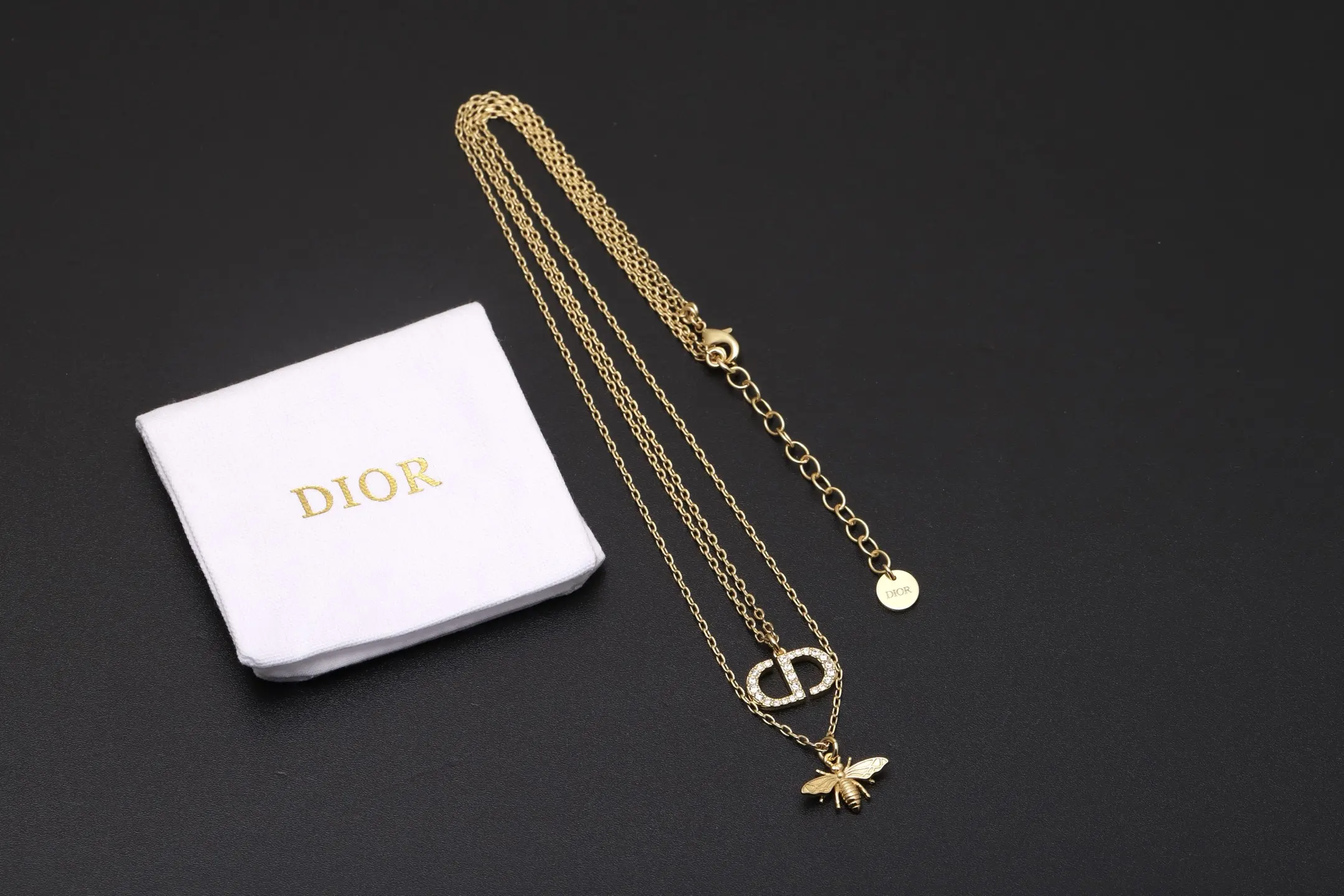 CD Bee Crystal Pendant Necklace (Gold-Plated Brass) D14517629 — view 7