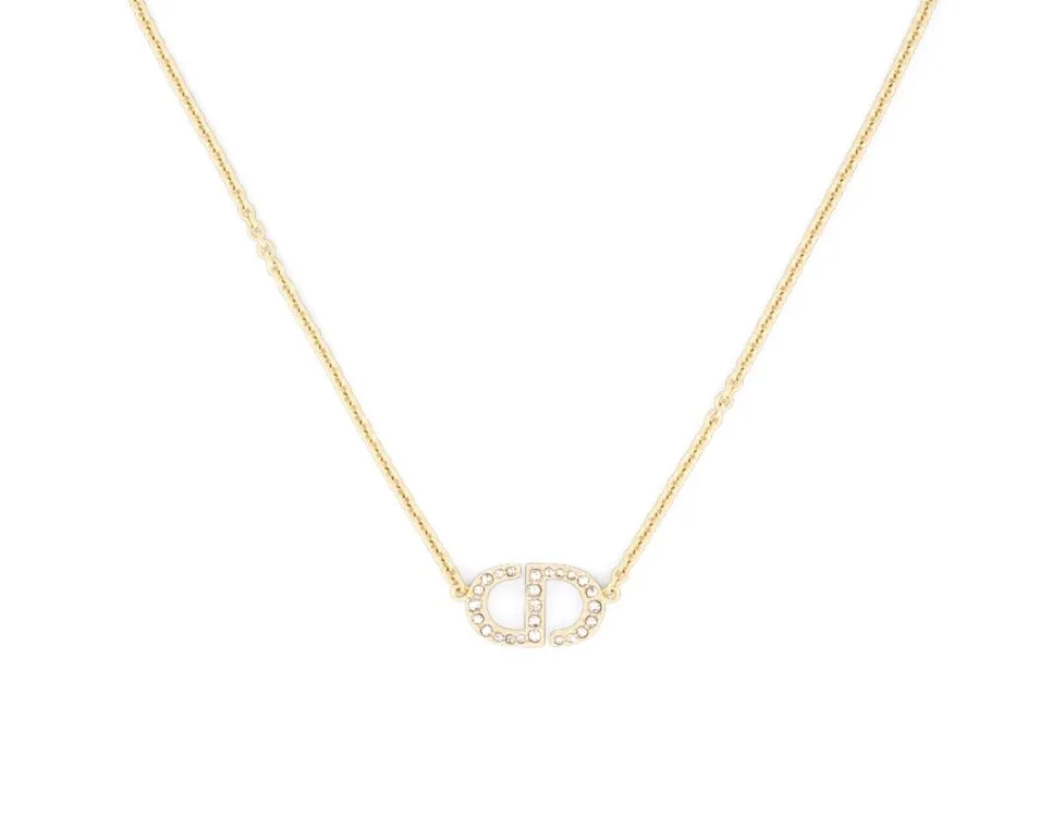 CD Navy Crystal-Embellished Necklace D13516763