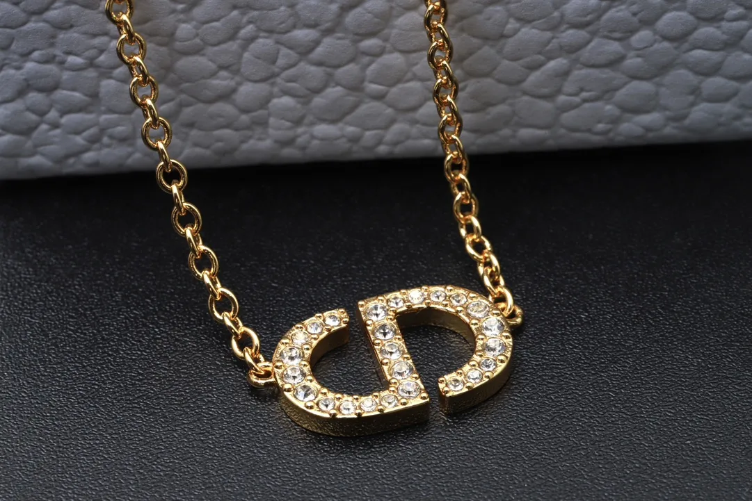 CD Navy Crystal-Embellished Necklace D13516763 — view 3