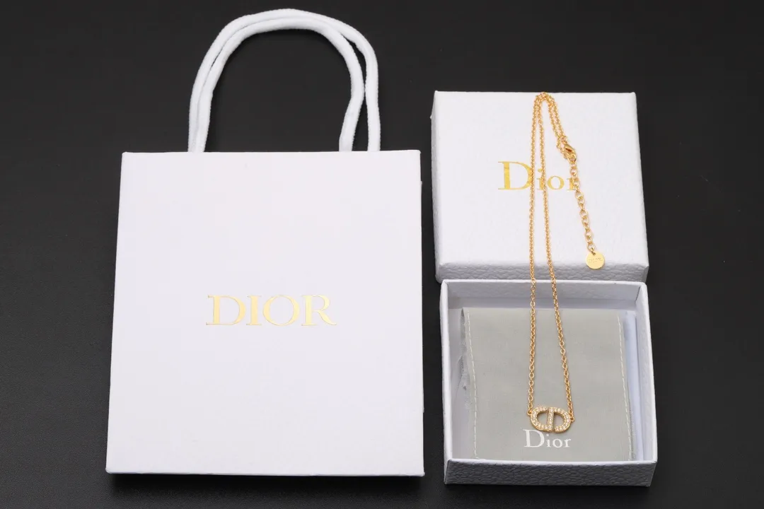 CD Navy Crystal-Embellished Necklace D13516763 — view 5