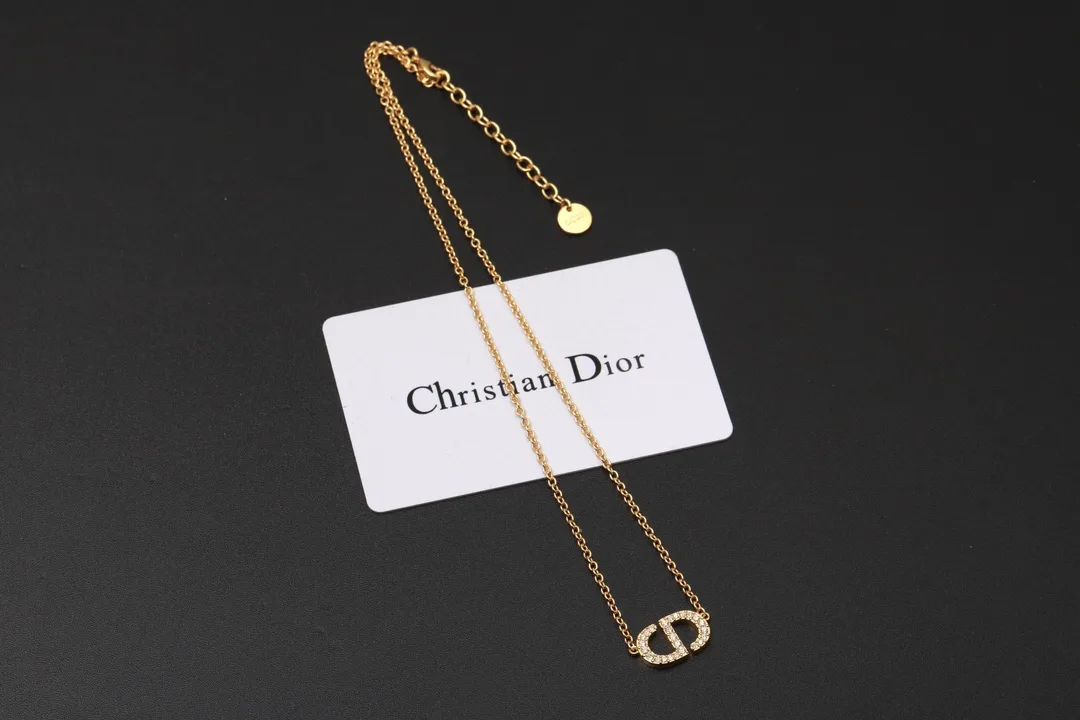 CD Navy Crystal-Embellished Necklace D13516763 — view 6