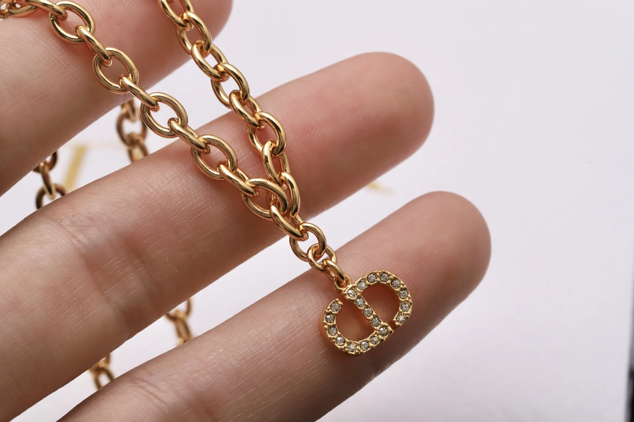 CD Icon Crystal-Embellished Chain Necklace D14017326 — view 4