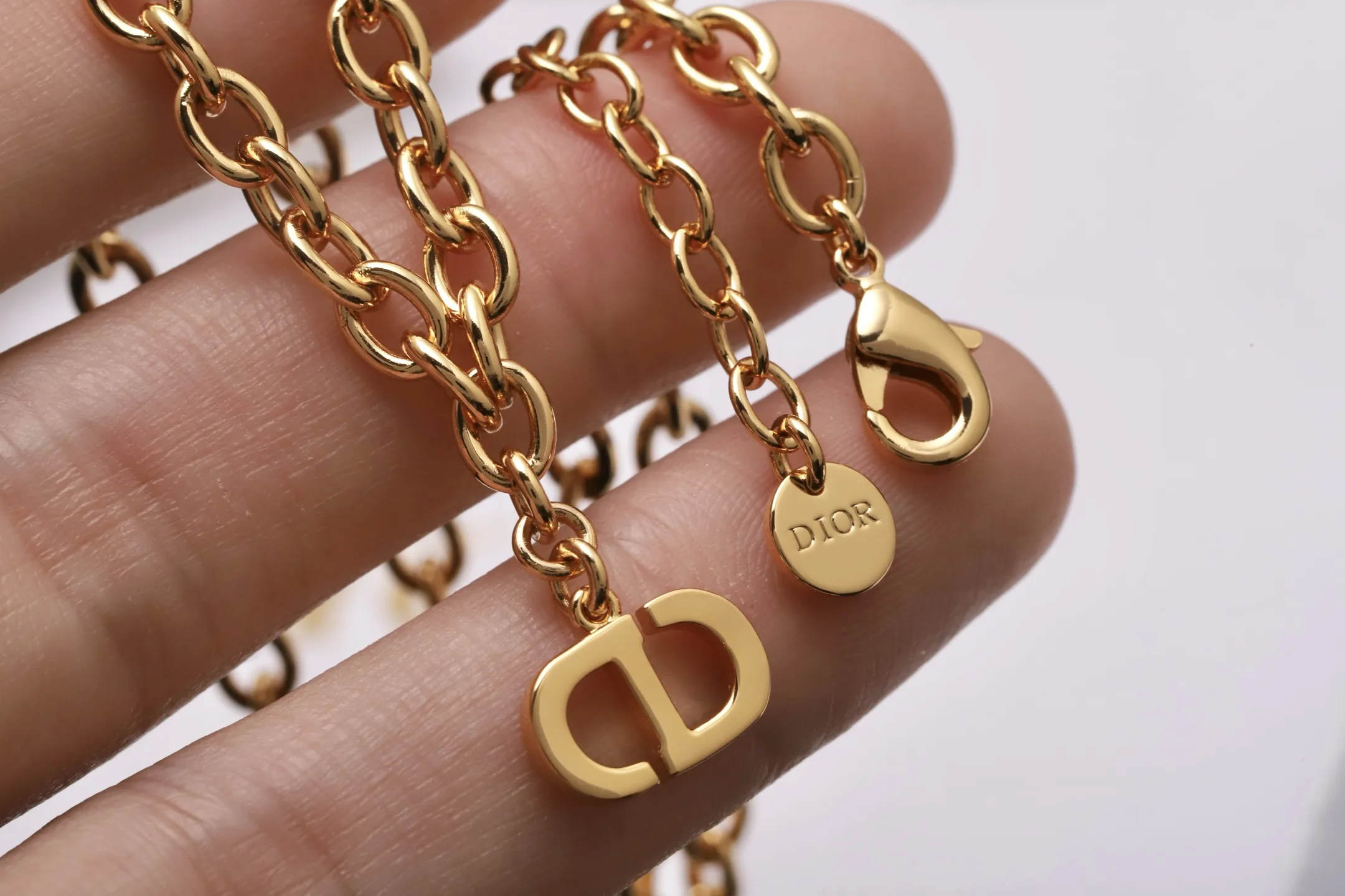 CD Icon Crystal-Embellished Chain Necklace D14017326 — view 5
