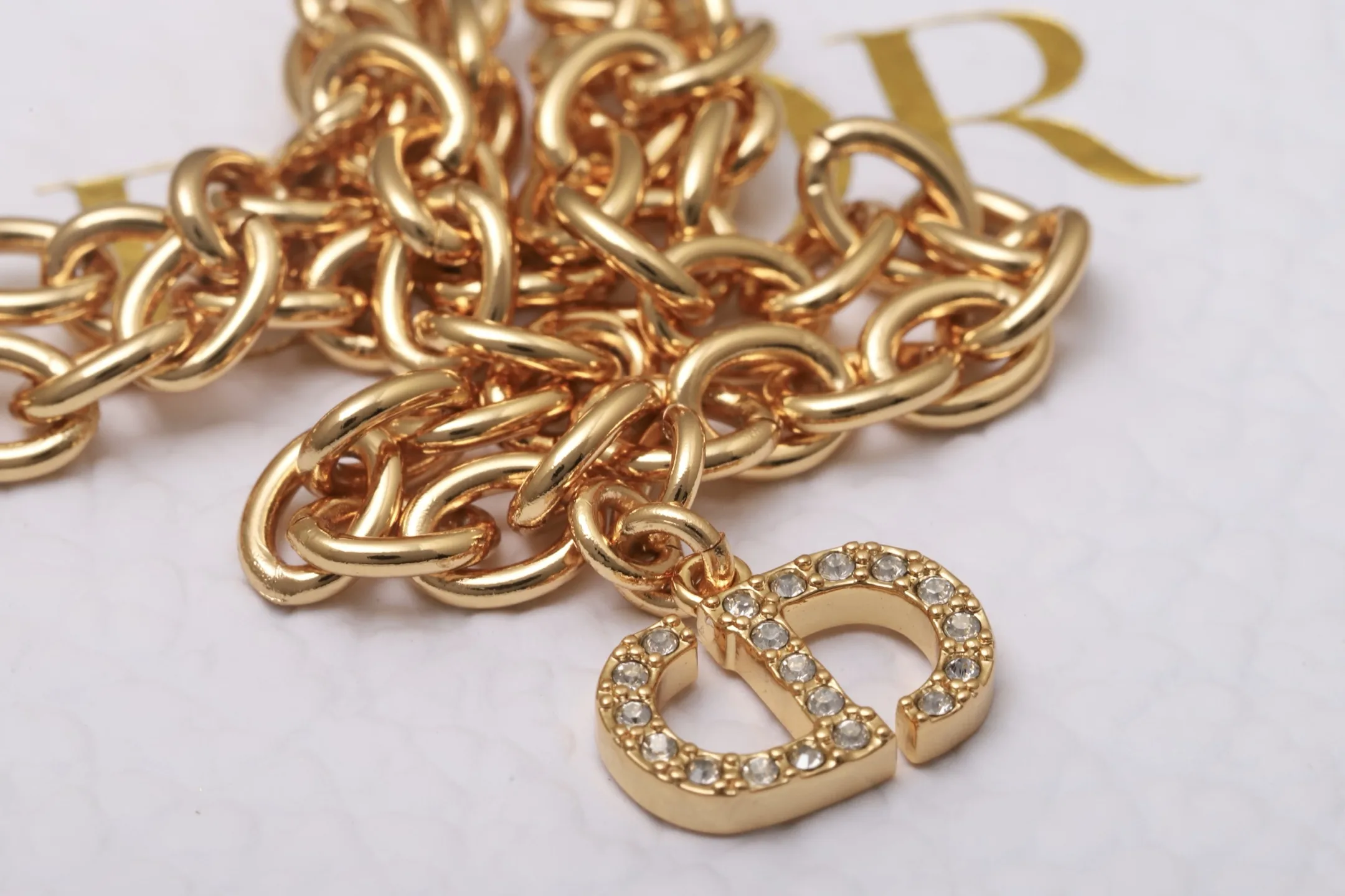CD Icon Crystal-Embellished Chain Necklace D14017326 — view 6