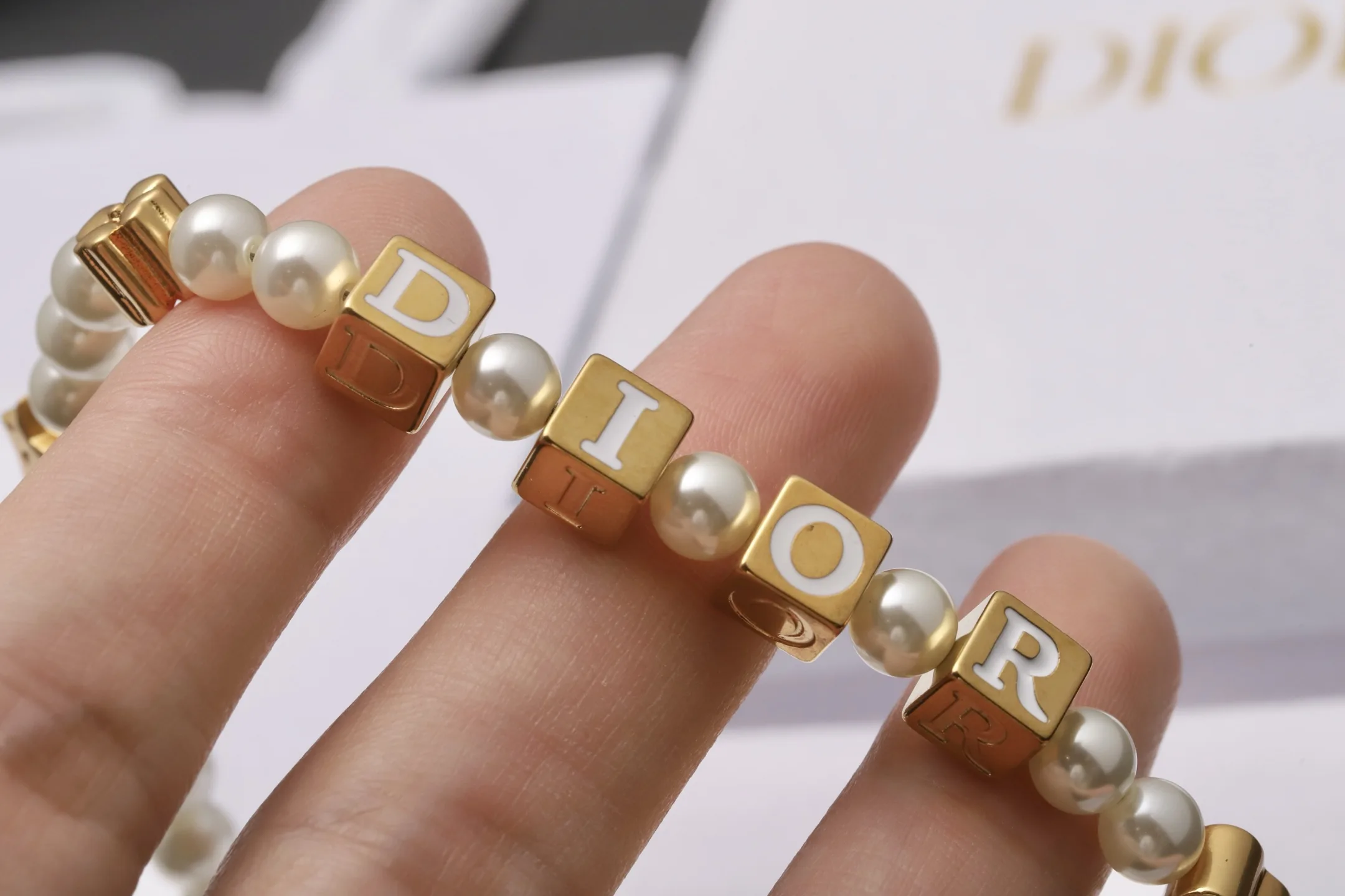 Dior Logo Cube and Faux Pearl Necklace D16017248 — view 5
