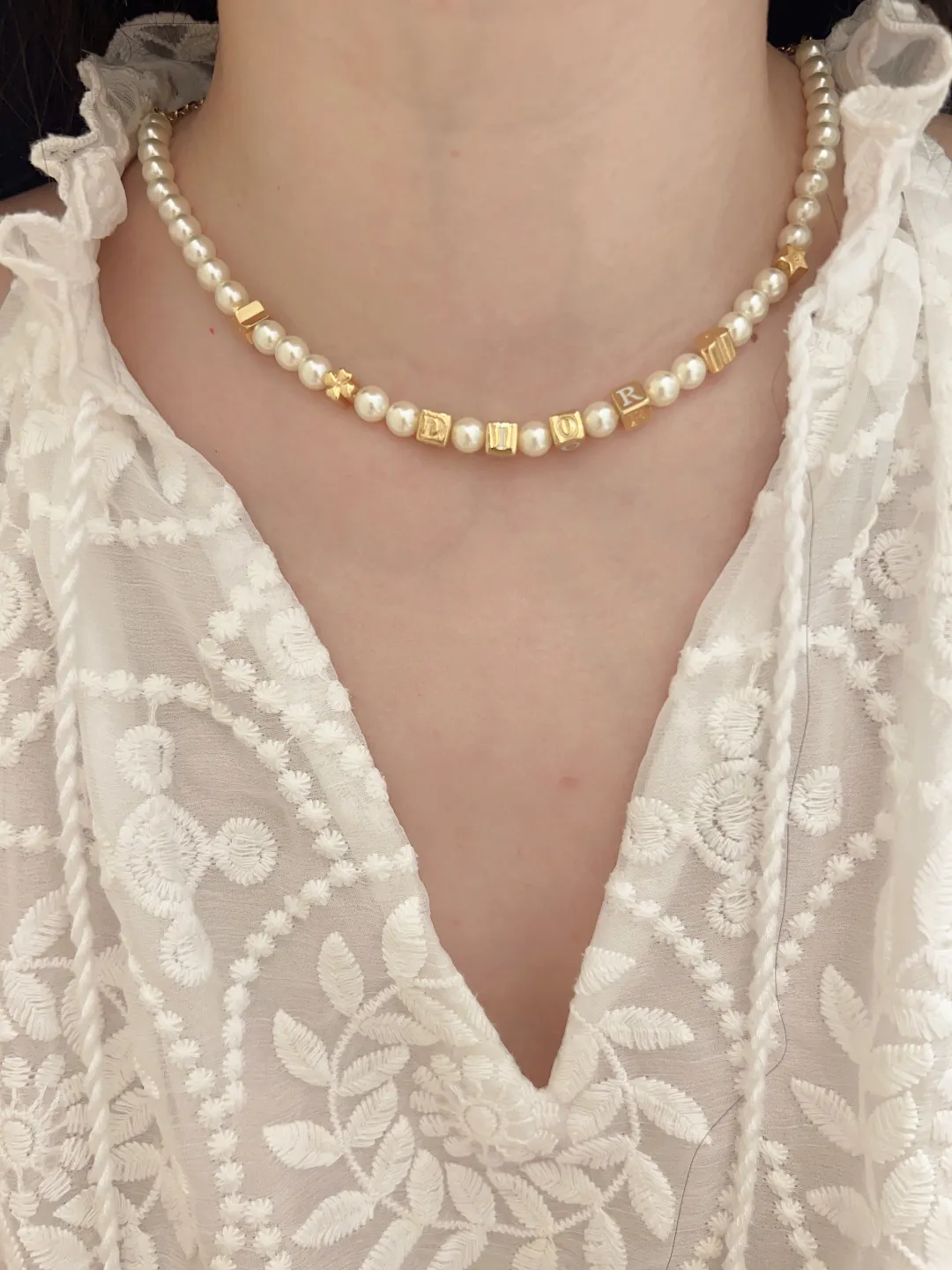 Dior Logo Cube and Faux Pearl Necklace D16017248 — view 8