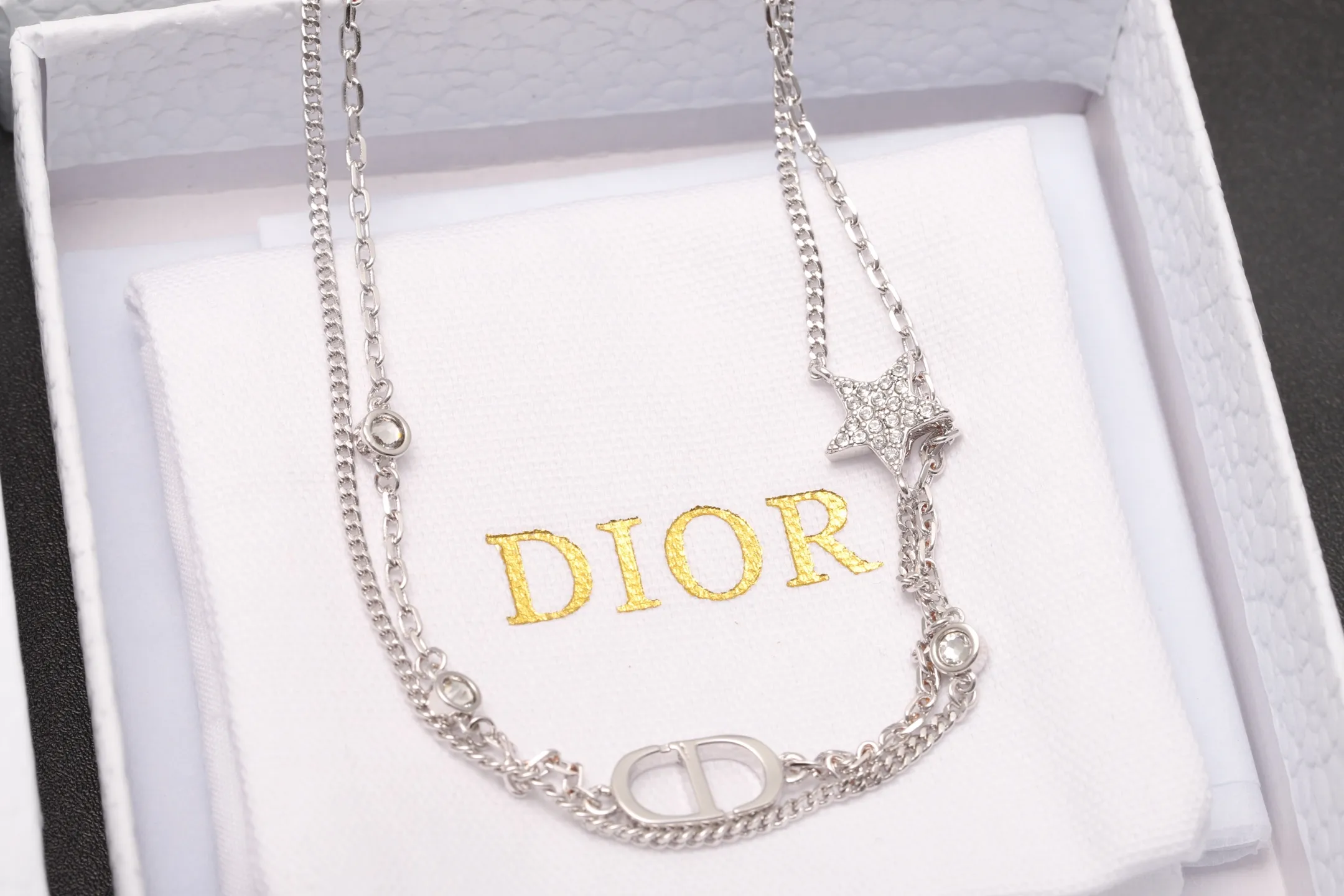 CD Star Crystal Double-Layer Necklace D14016605 — view 3