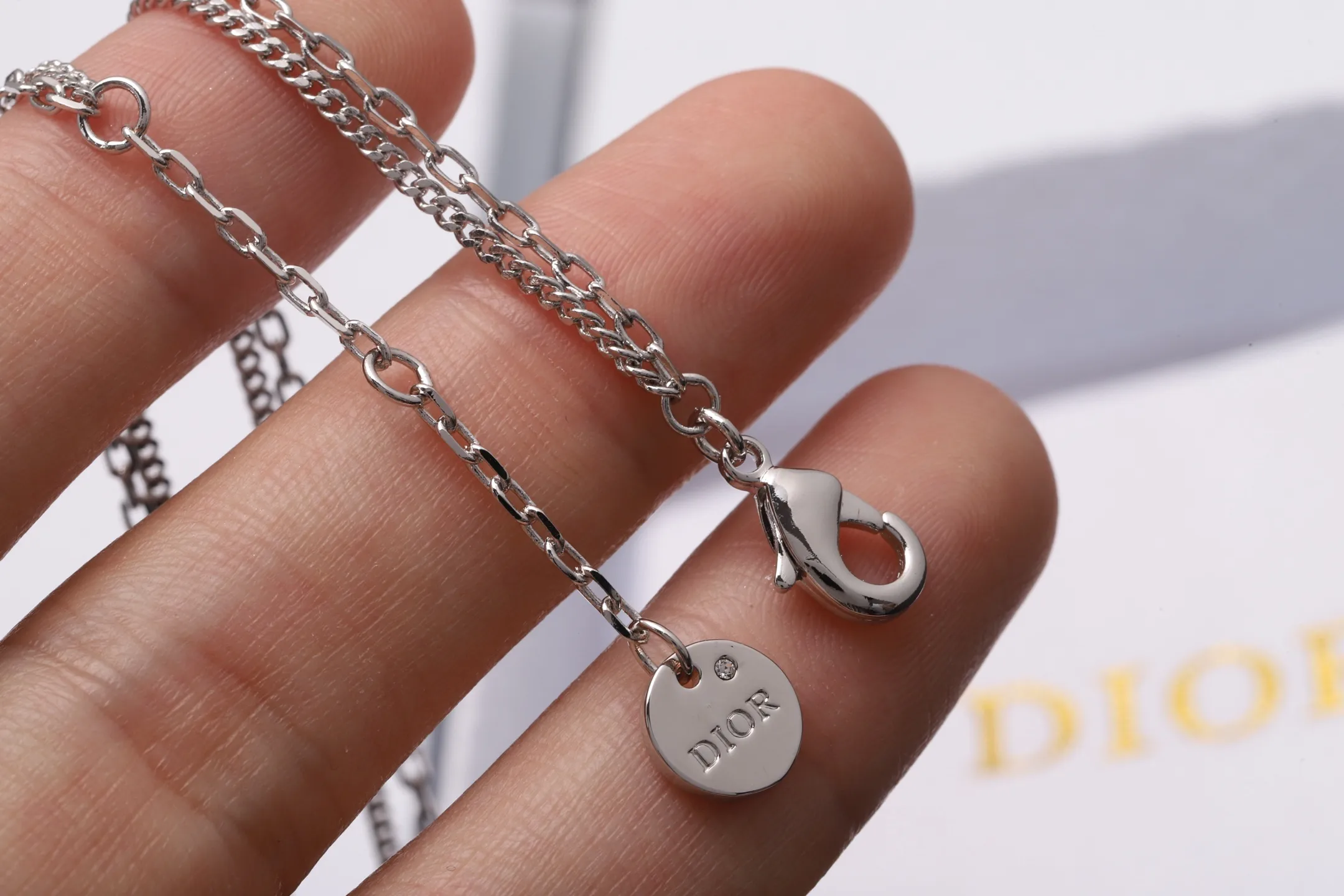 CD Star Crystal Double-Layer Necklace D14016605 — view 6