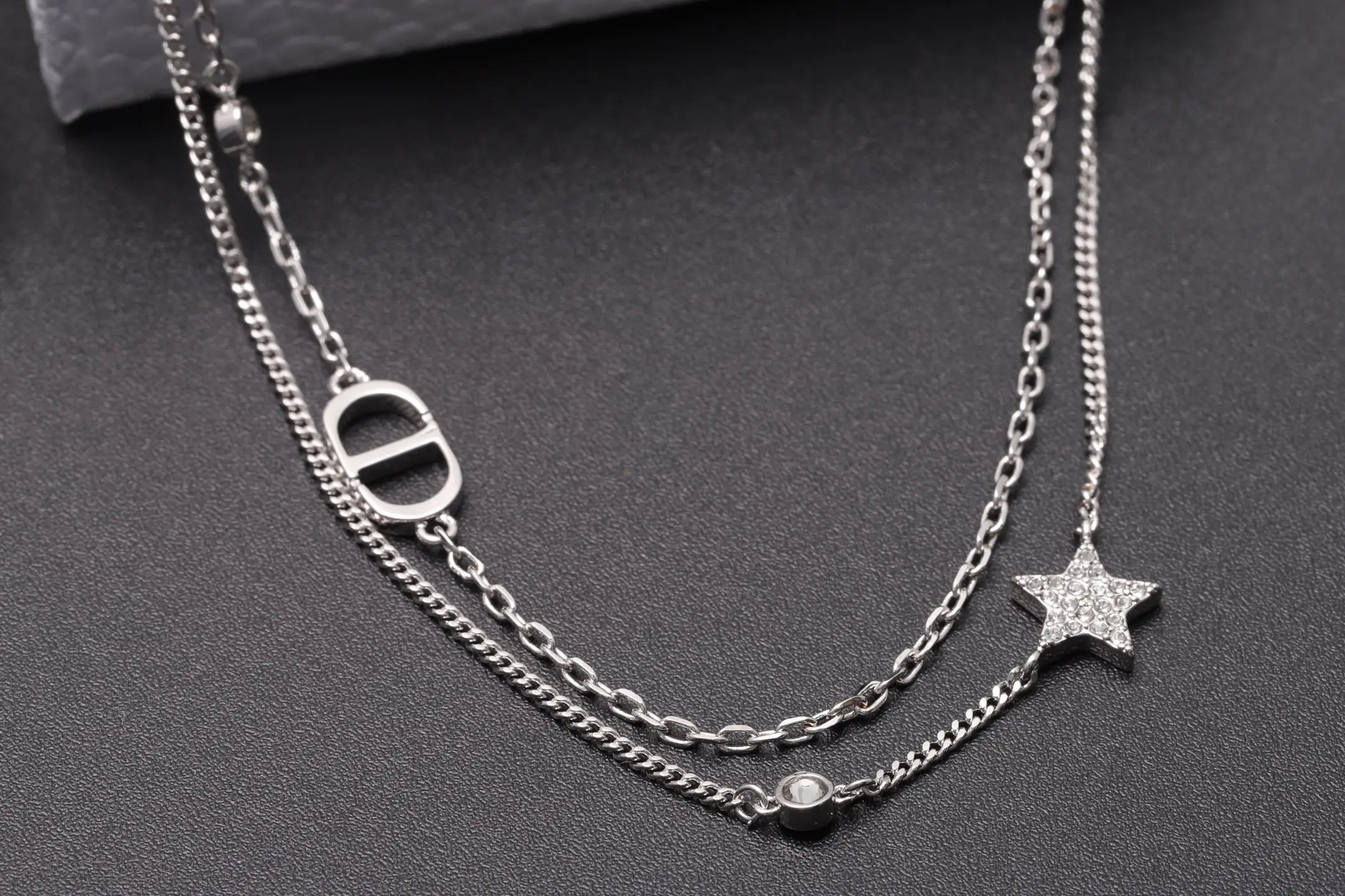 CD Star Crystal Double-Layer Necklace D14016605 — view 8