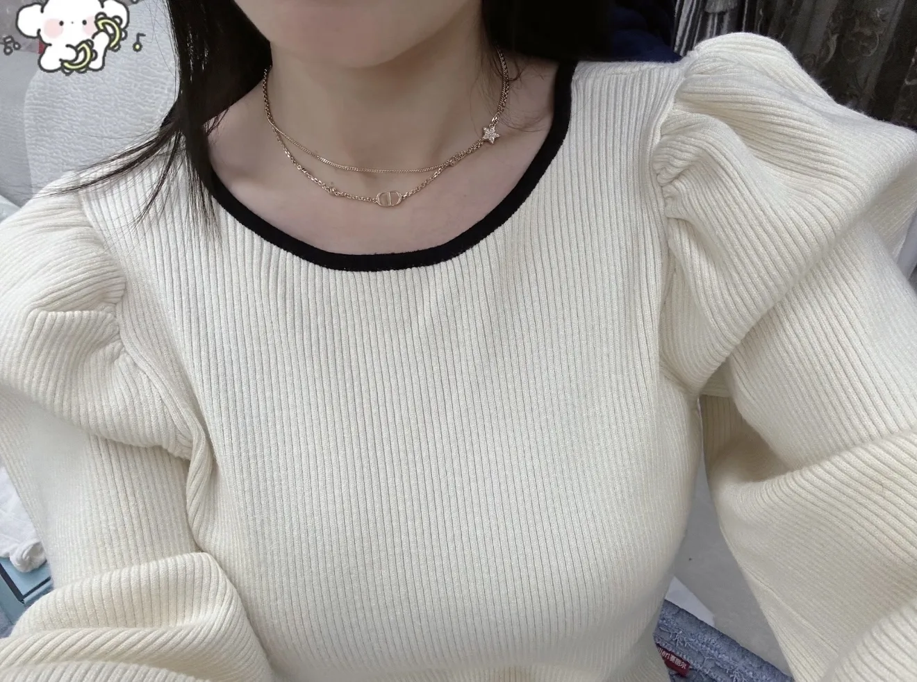 CD Star Crystal Double-Layer Necklace D14016605 — view 9