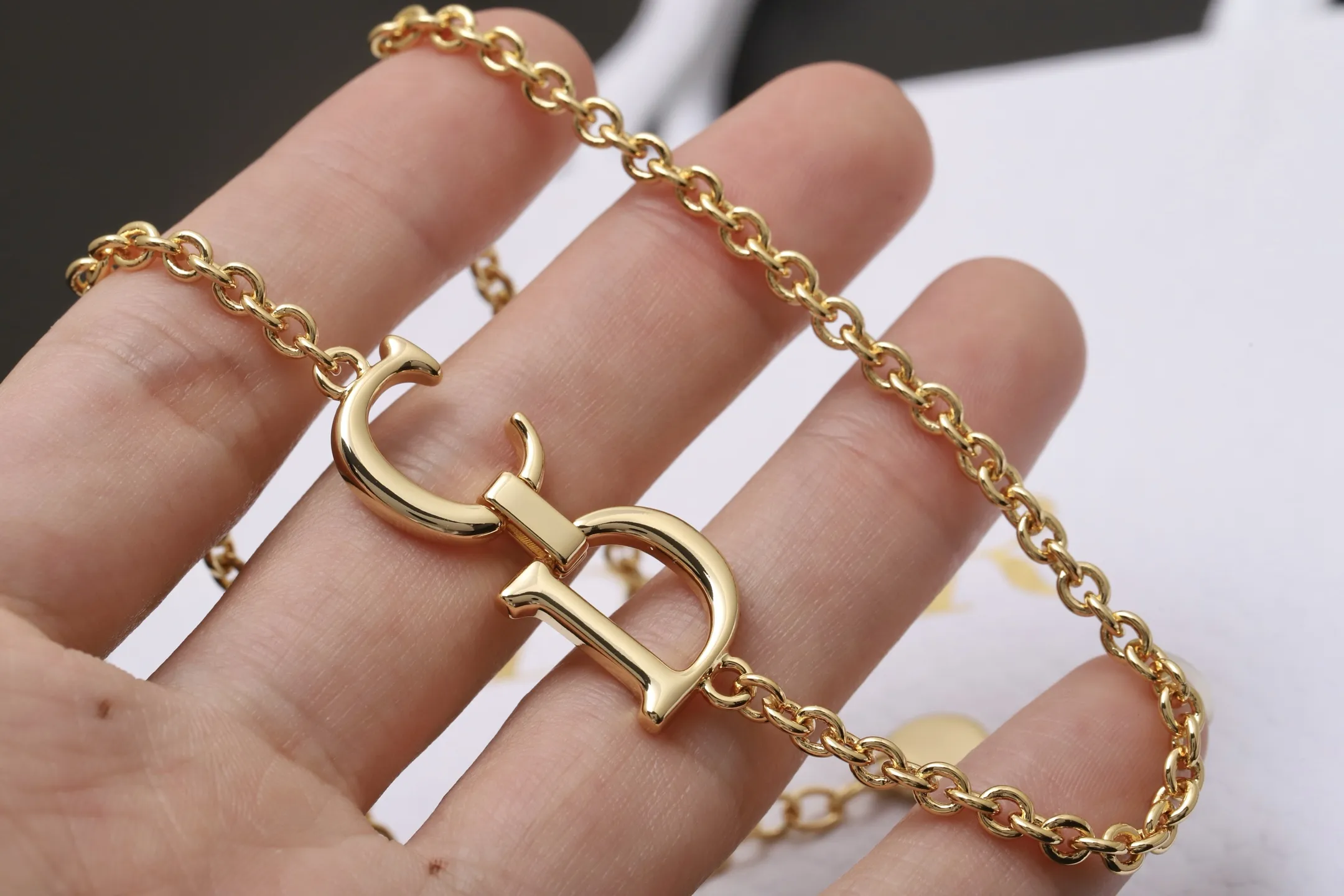 Saddle CD Link Necklace D12017490 — view 4