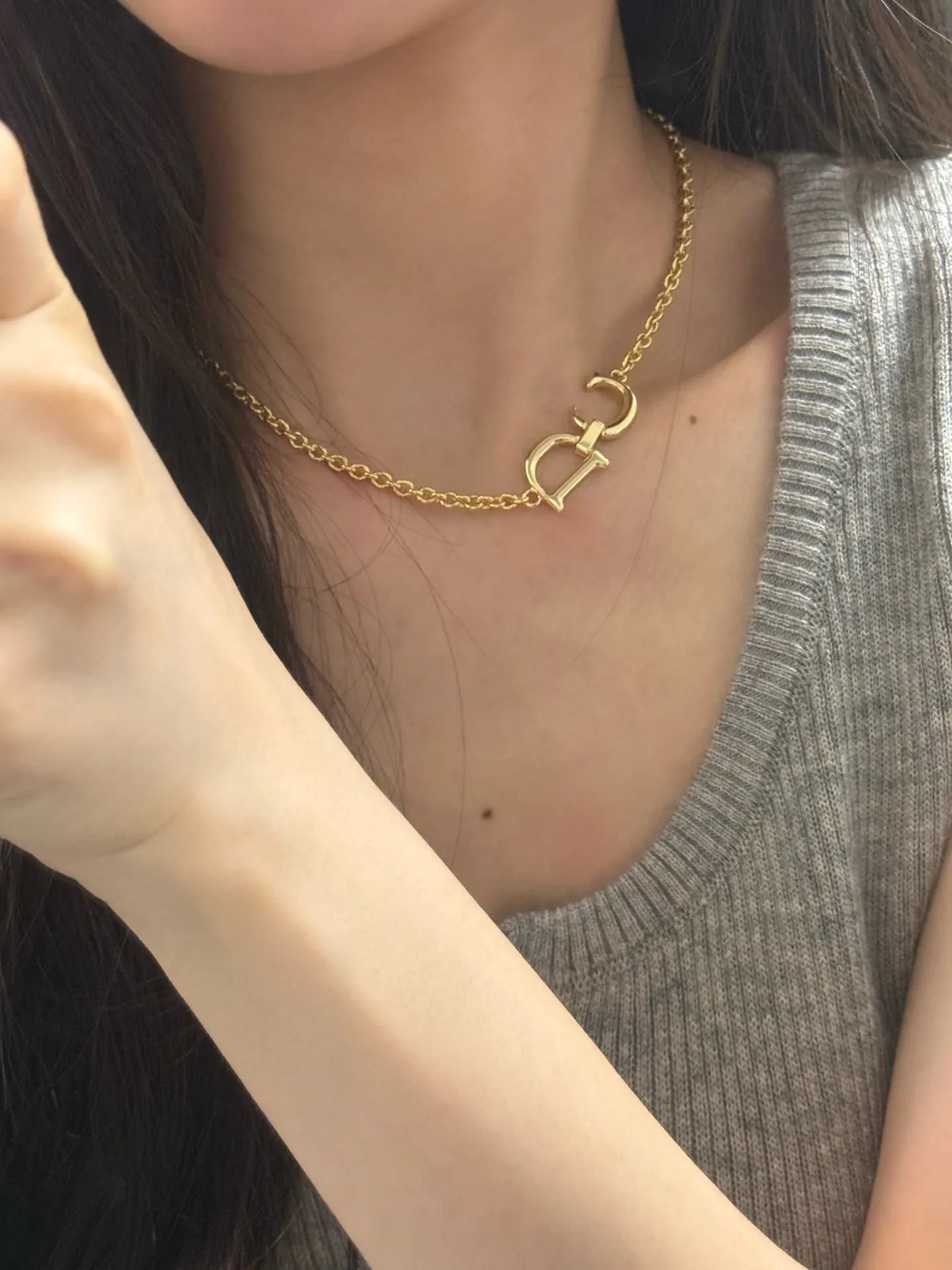 Saddle CD Link Necklace D12017490 — view 8