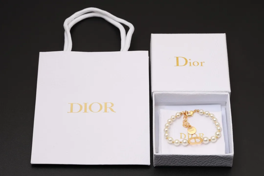 CD Navy Resin Pearl Bracelet D15517258 — view 2
