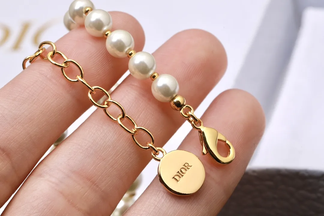 CD Navy Resin Pearl Bracelet D15517258 — view 6