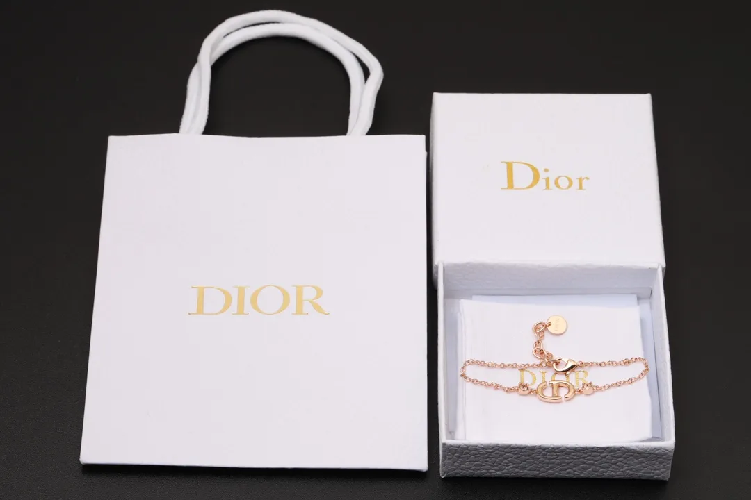 CD Navy Crystal-Embellished Bracelet (Gold-Plated Brass) D13017465 — view 2