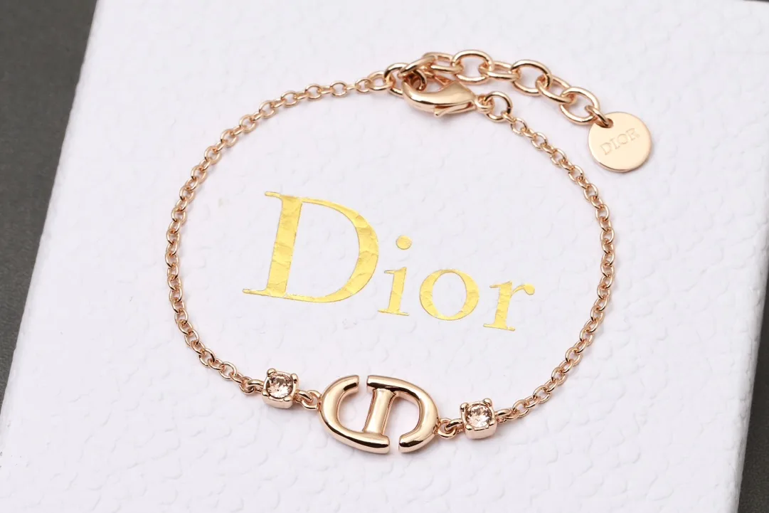 CD Navy Crystal-Embellished Bracelet (Gold-Plated Brass) D13017465 — view 3