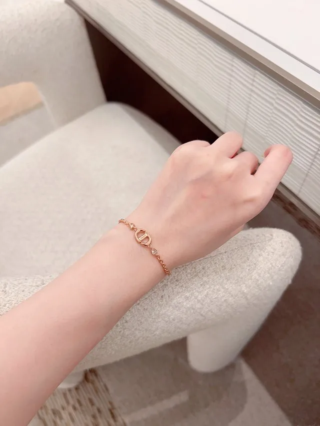 CD Navy Crystal-Embellished Bracelet (Gold-Plated Brass) D13017465 — view 8