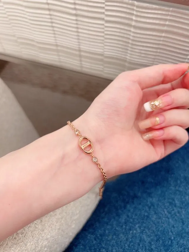 CD Navy Crystal-Embellished Bracelet (Gold-Plated Brass) D13017465 — view 9