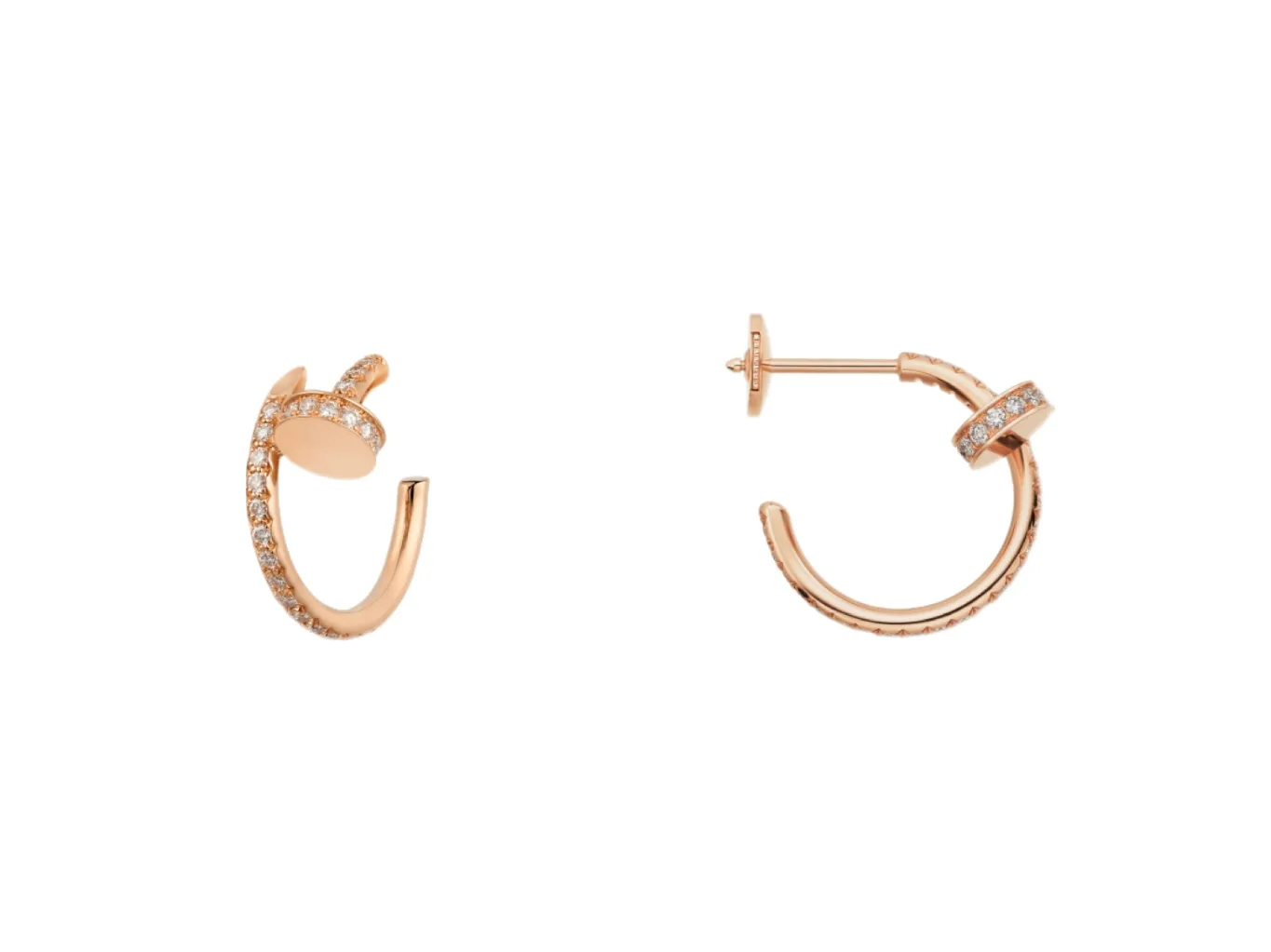 Juste un Clou Pavé Hoop Earrings (Gold-Plated Brass) D15516878