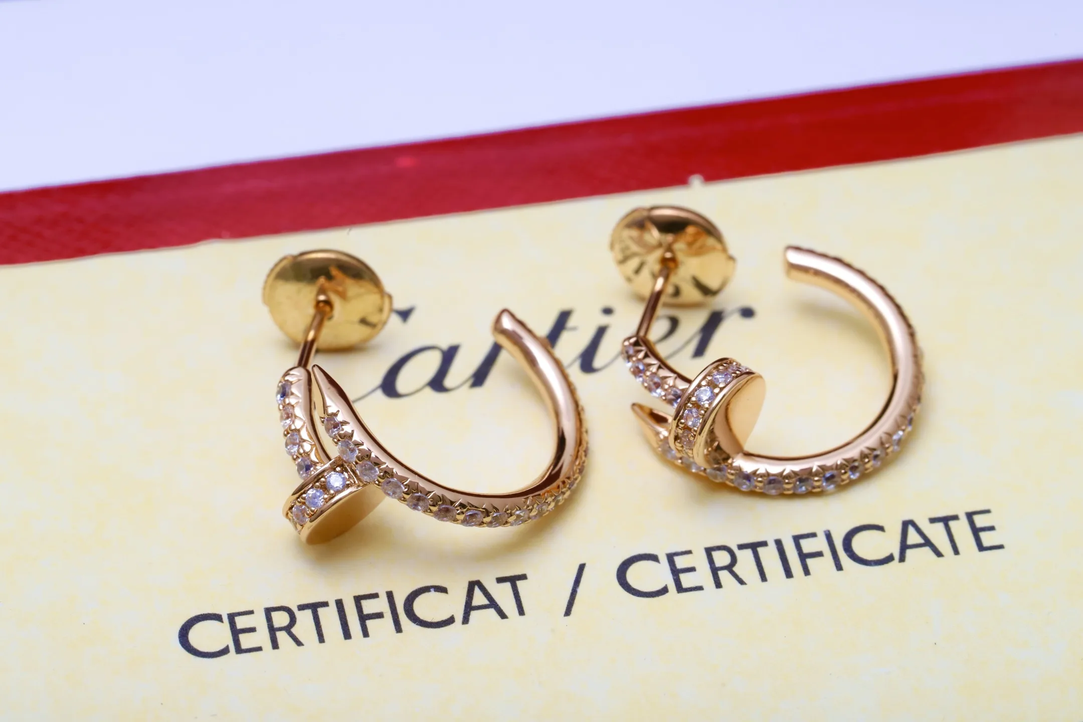 Juste un Clou Pavé Hoop Earrings (Gold-Plated Brass) D15516878 — view 4
