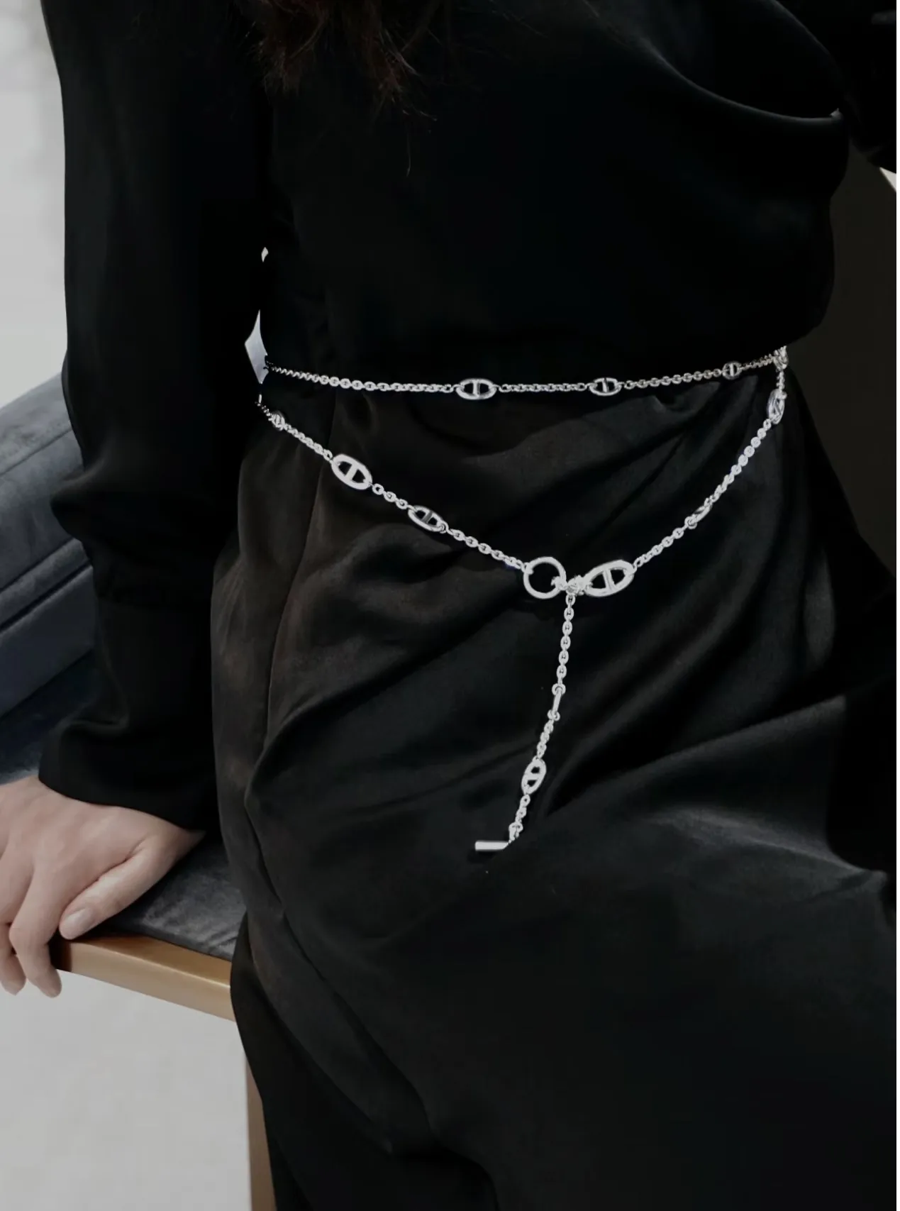 Farandole Long Link Necklace (Gold-Plated Brass) D34017605 — view 8