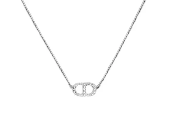 CD Navy Crystal-Embellished Necklace (Brass) D13516769