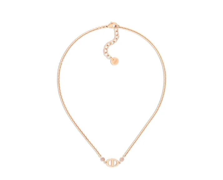 CD Navy Crystal Pendant Necklace (Rose Gold-Plated) D13516771