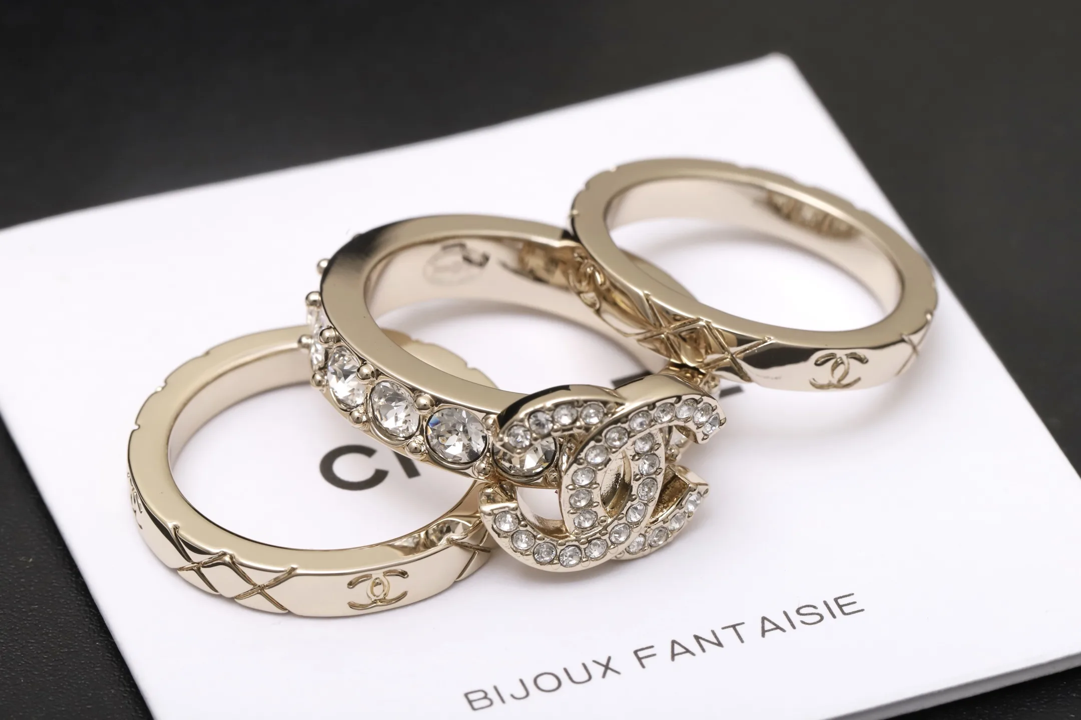 Coco Crush Quilted Triple Stack Ring D16517643 — view 3