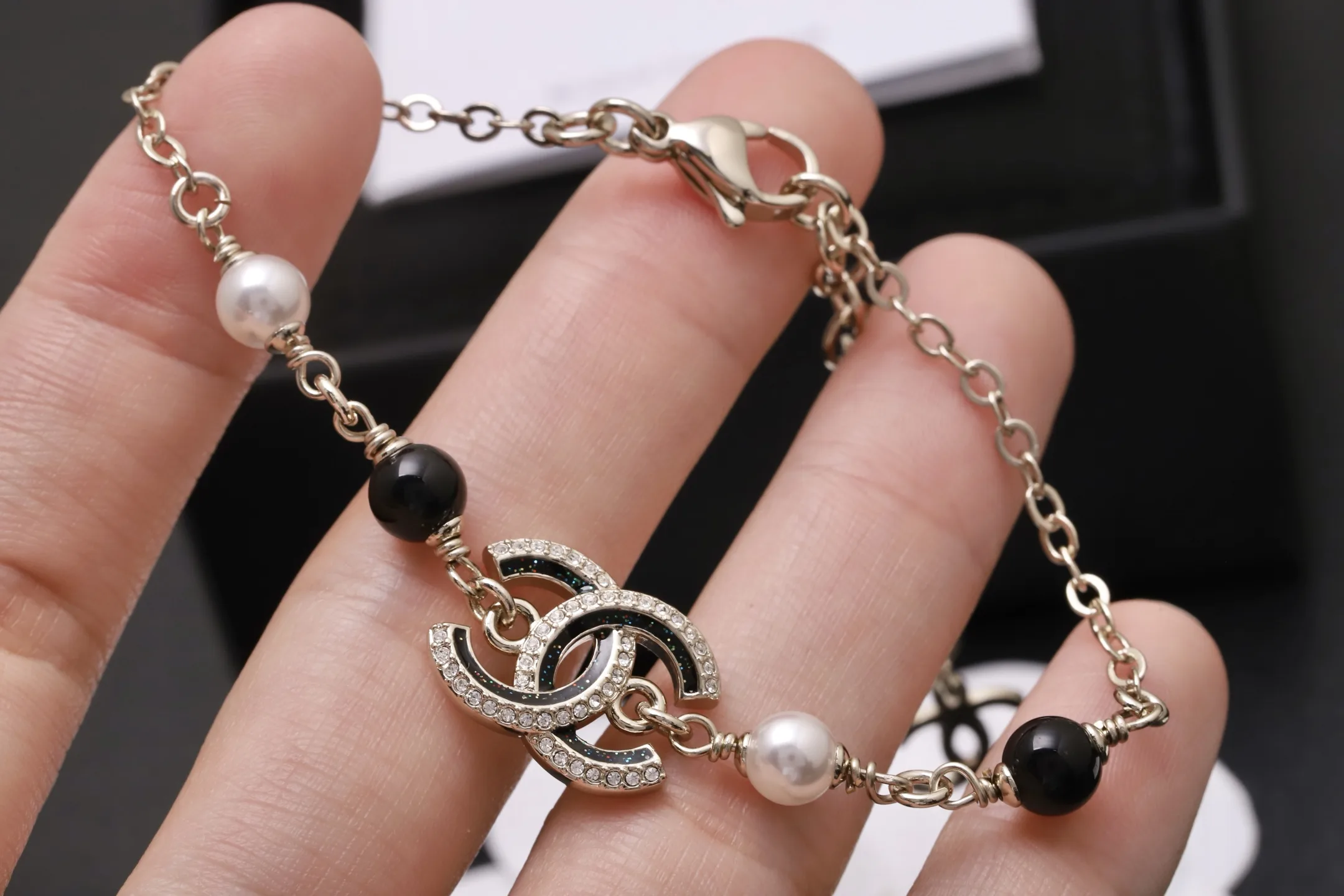 Interlocking CC Enamel and Crystal Bracelet D14017363 — view 4