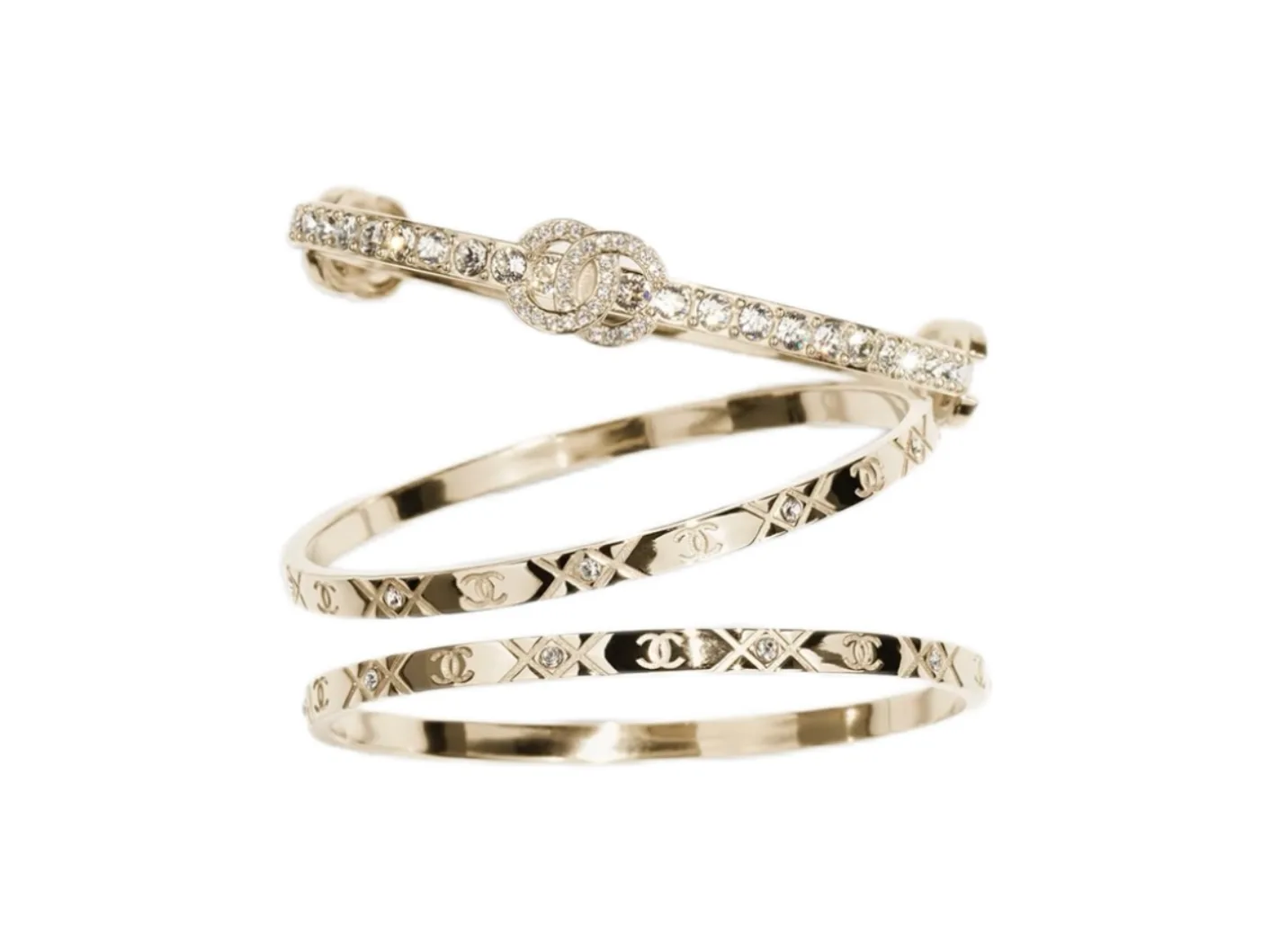 Coco Crush Inspired Crystal Bangle Set D24517644