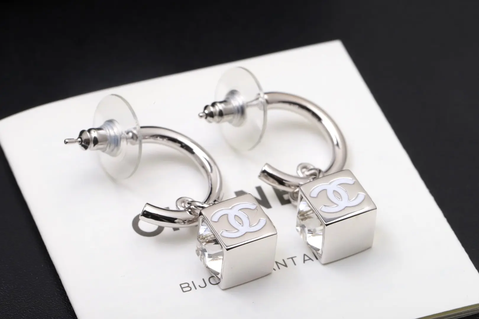 Crystal Cube Hoop Earrings D14517428 — view 6